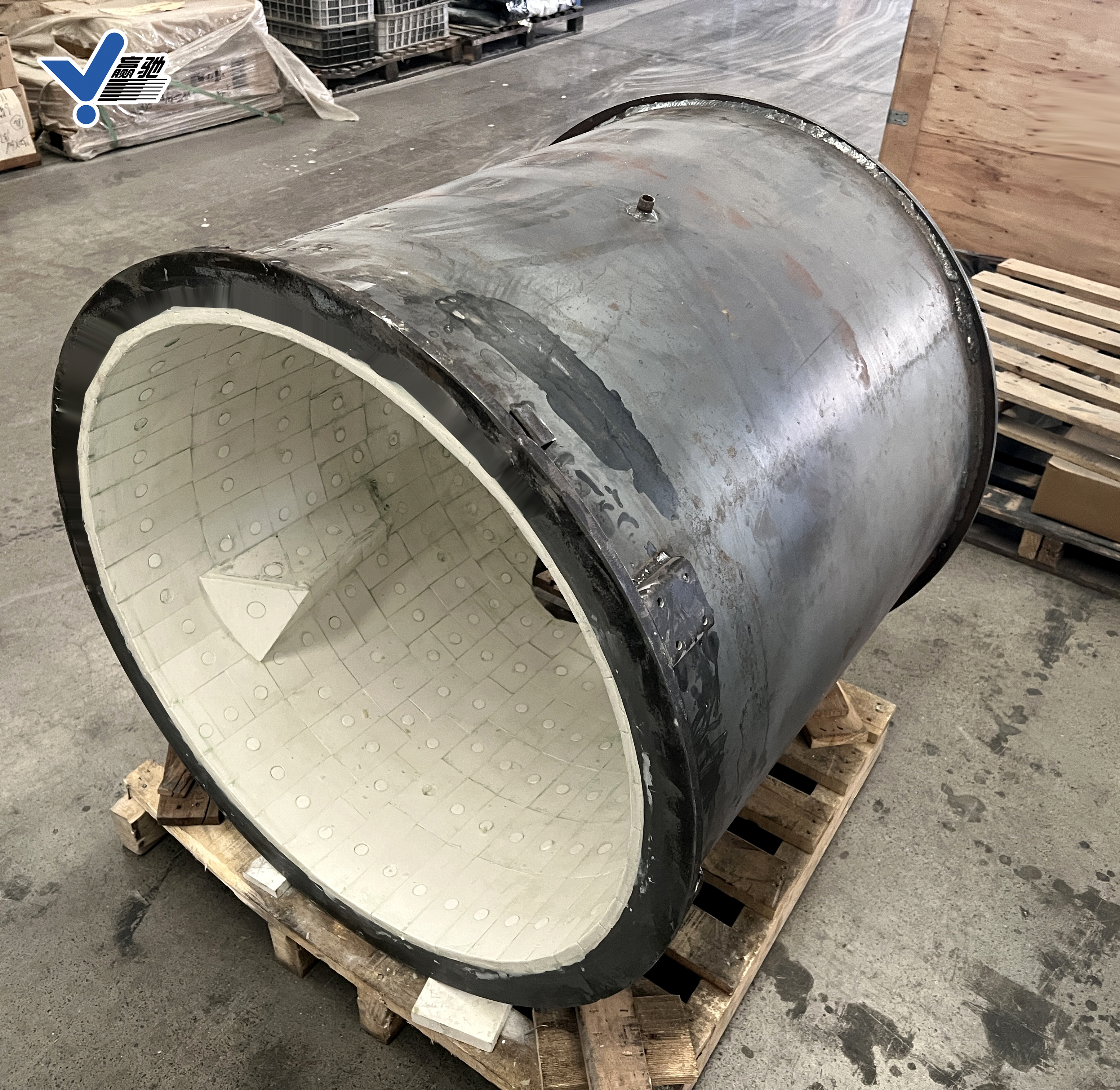 混料筒內(nèi)焊接耐磨陶瓷 混料筒內(nèi)襯氧化鋁耐磨陶瓷板 耐磨陶瓷混料筒 耐磨陶瓷板混料筒 混料筒氧化鋁板 氧化鋁耐磨陶瓷混料筒 混料筒防磨層 混料筒耐磨內(nèi)襯-淄博贏馳陶瓷新材料有限公司